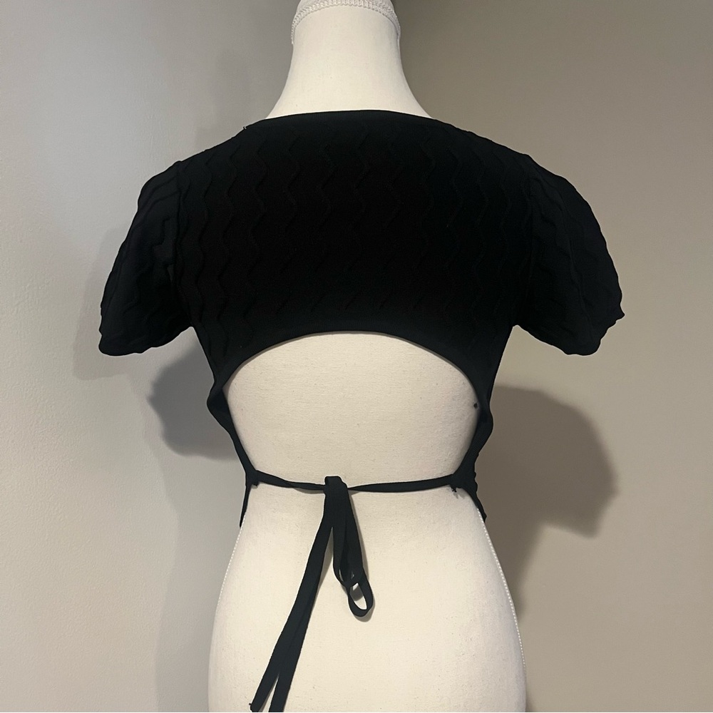 Balboa Black Textured Knit Women's Top